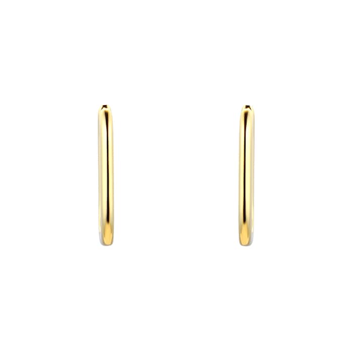 Goldsmiths 9ct Yellow Gold Oval Link Huggie Hoop Earrings