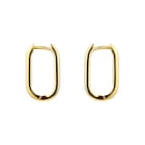 Goldsmiths 9ct Yellow Gold Oval Link Huggie Hoop Earrings