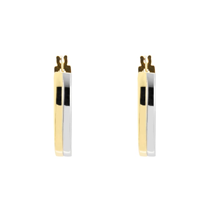 Goldsmiths 9ct Bicolour Gold Hoop Earrings