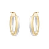 Goldsmiths 9ct Bicolour Gold Hoop Earrings