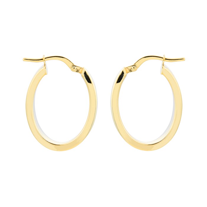 Goldsmiths 9ct Bicolour Gold Hoop Earrings