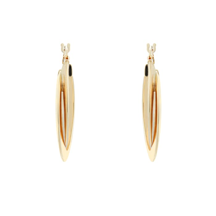 Goldsmiths 9ct Yellow Gold Double Hoop Earrings