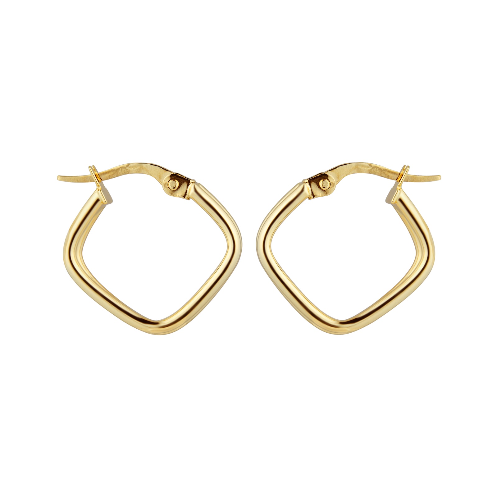 Goldsmiths 9ct Yellow Gold Double Row Square Hoop Earrings GHE347GS ...