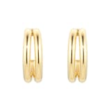 Goldsmiths 9ct Yellow Gold Double Layer Hoop Earrings