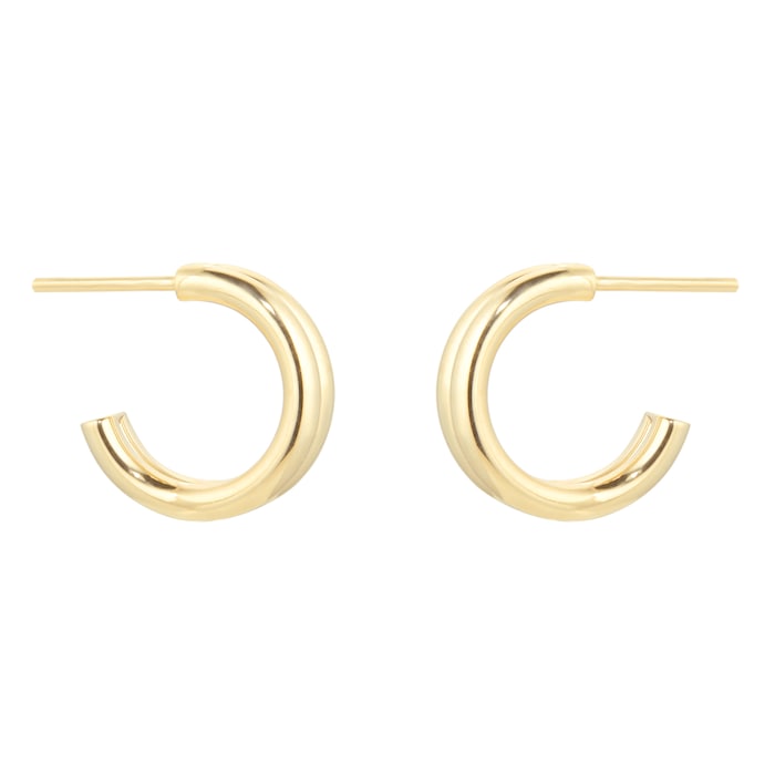 Goldsmiths 9ct Yellow Gold Double Layer Hoop Earrings 1.55.9480 ...