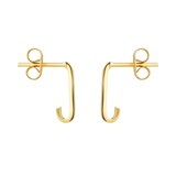 Goldsmiths 9ct Yellow Gold Rectangular Full Link hoop Earrings