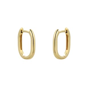 Goldsmiths 9ct Yellow Gold Rectangular Small Huggie Earring