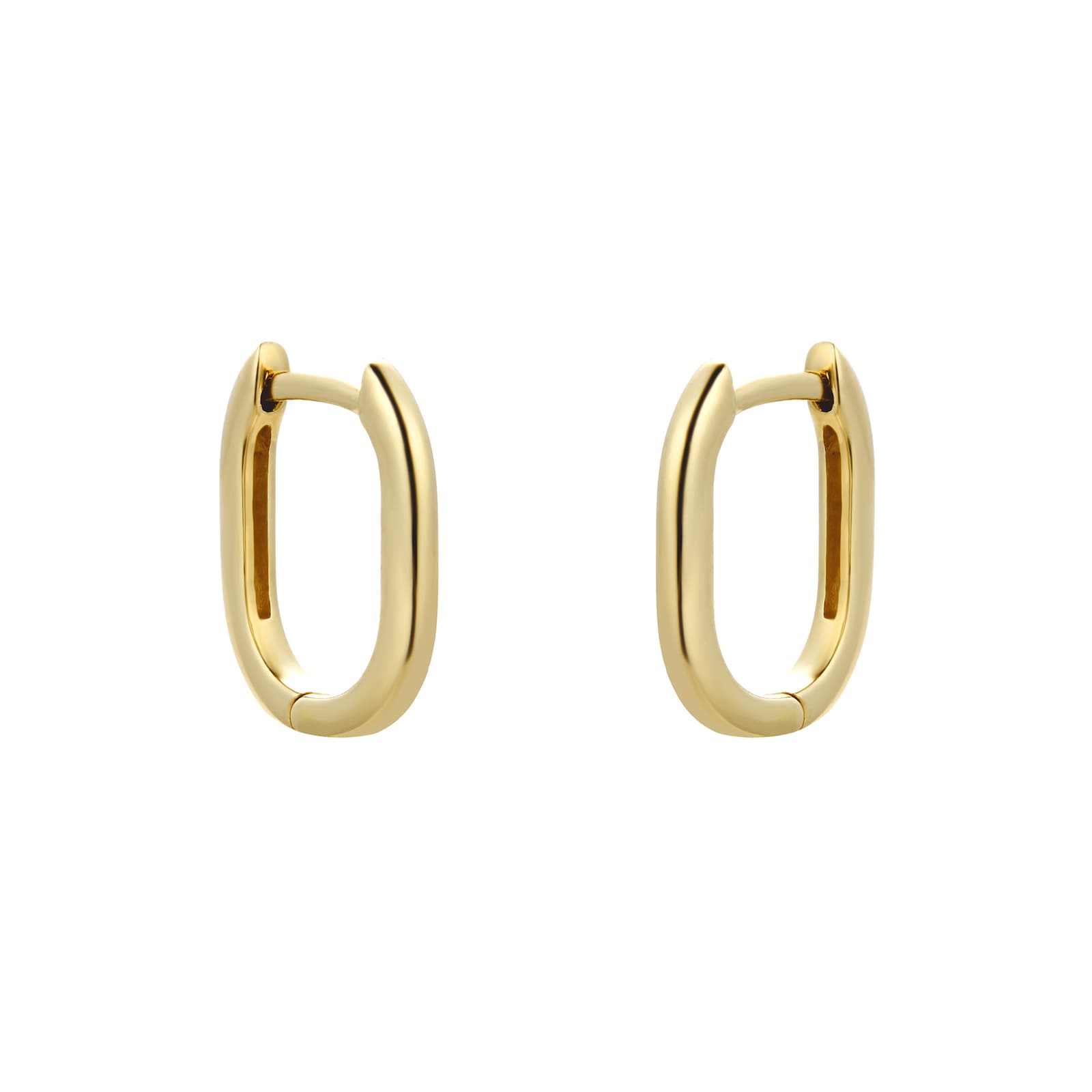 Goldsmiths 9ct Yellow Gold Rectangular Small Huggie Earring 1.53.9990 ...