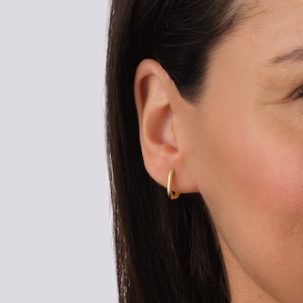 Goldsmiths 9ct Yellow Gold Rectangular Small Huggie Earring