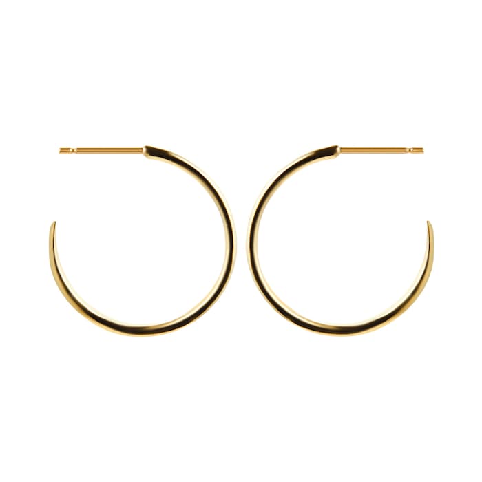 Goldsmiths 9ct Yellow Gold Fluid Hoop Earrings