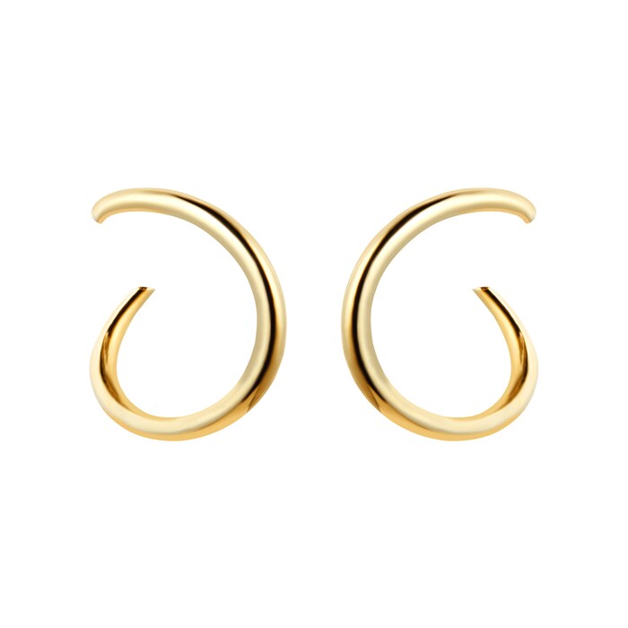 Goldsmiths 9ct Yellow Gold Fluid Hoop Earrings