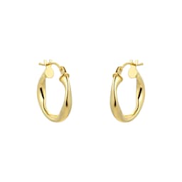 15030705 - 9ct Yellow Gold 10mm Wave Hoop Earrings