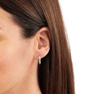 Goldsmiths 9ct Yellow Gold 10mm Wave Hoop Earrings