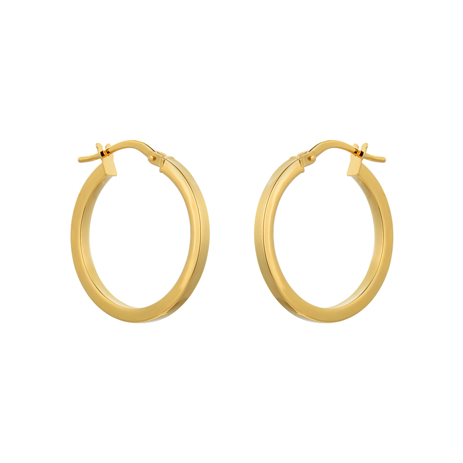 Goldsmiths 18ct Yellow Gold 21mm Square Tube Round Hoop Earrings 7.52. ...