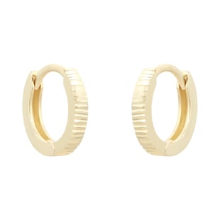 Goldsmiths 9ct Yellow Gold Diamond Cut Huggie Hoop Earrings