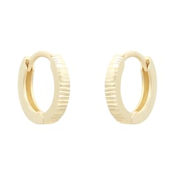 15030709 - 9ct Yellow Gold Diamond Cut Huggie Hoop Earrings