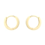 Goldsmiths 9ct Yellow Gold Diamond Cut Huggie Hoop Earrings
