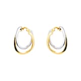 Goldsmiths 9ct Yellow & White Gold Front To Back Hoop Earrings