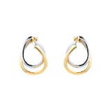 Goldsmiths 9ct Yellow & White Gold Front To Back Hoop Earrings