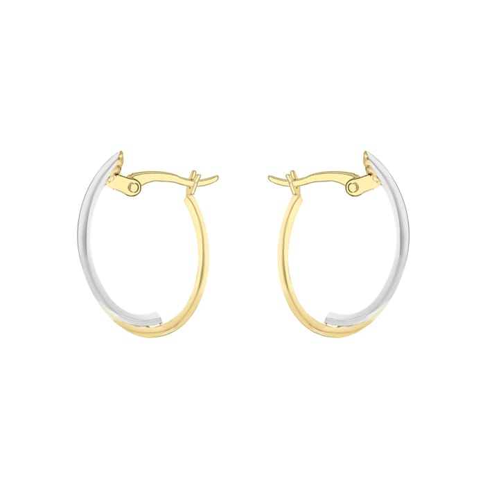 Goldsmiths 9ct Gold Double Front Hoop Earrings