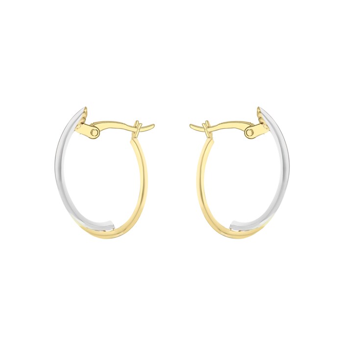 Goldsmiths 9ct Gold Double Front Hoop Earrings