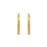 Goldsmiths 9ct Yellow Gold Roped Double Hoop Earrings