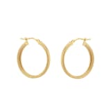 Goldsmiths 9ct Yellow Gold Roped Double Hoop Earrings