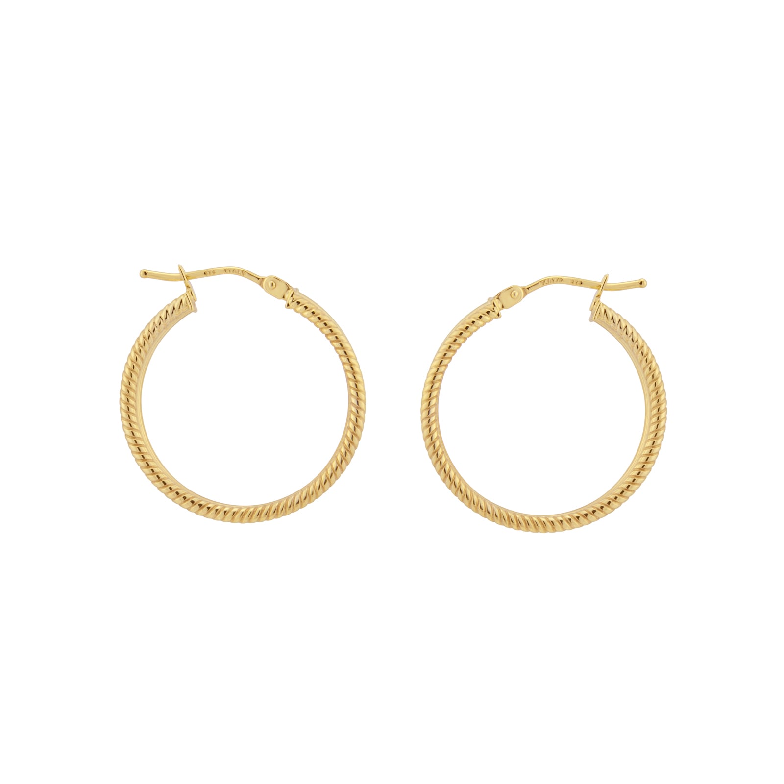 Goldsmiths 9ct Yellow Gold Roped Double Hoop Earrings