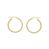 Goldsmiths 9ct Yellow Gold Roped Double Hoop Earrings