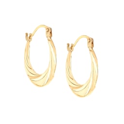 15030716 - 9ct Yellow Gold Twist Creole Huggie Earrings