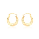 Goldsmiths 9ct Yellow Gold Twist Creole Huggie Earrings