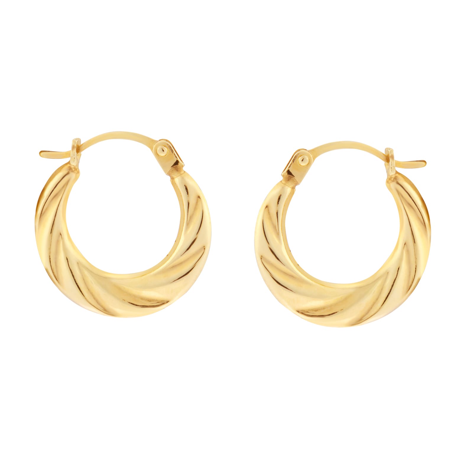 Goldsmiths 9ct Yellow Gold Twist Creole Huggie Earrings Goldsmiths 9ct Yellow Gold Twist Creole Huggie Earrings