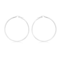 15030717 - 9ct White Gold 35mm Creole Hoop Earrings