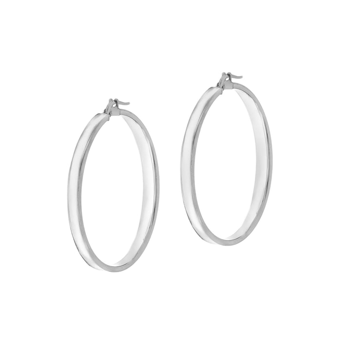 Goldsmiths 9ct White Gold 35mm Creole Hoop Earrings