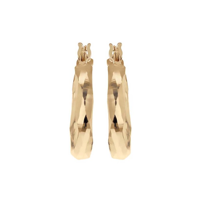 Goldsmiths 9ct Yellow Gold 18.5mm Creole Hoop Earrings 1.51.2589 ...