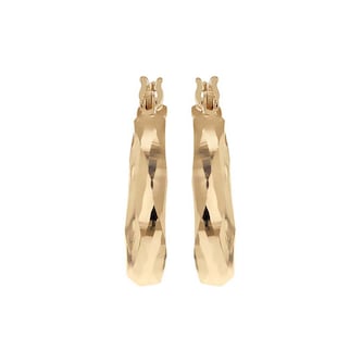 Goldsmiths 9ct Yellow Gold 18.5mm Creole Hoop Earrings Goldsmiths 9ct Yellow Gold 18.5mm Creole Hoop Earrings