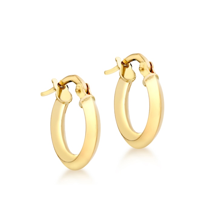 Goldsmiths 9ct Yellow Gold 13mm Polished Creole Hoop Earrings