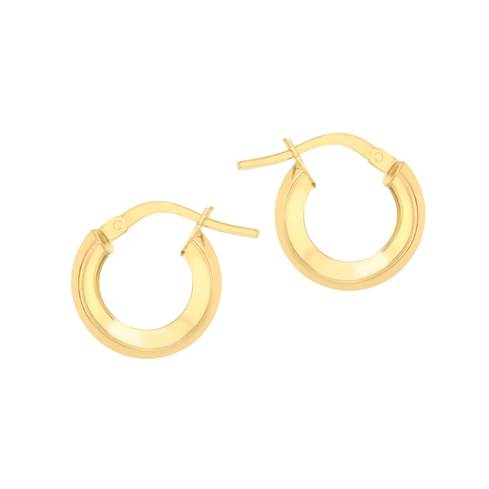 Goldsmiths 9ct Yellow Gold 13mm Polished Creole Hoop Earrings