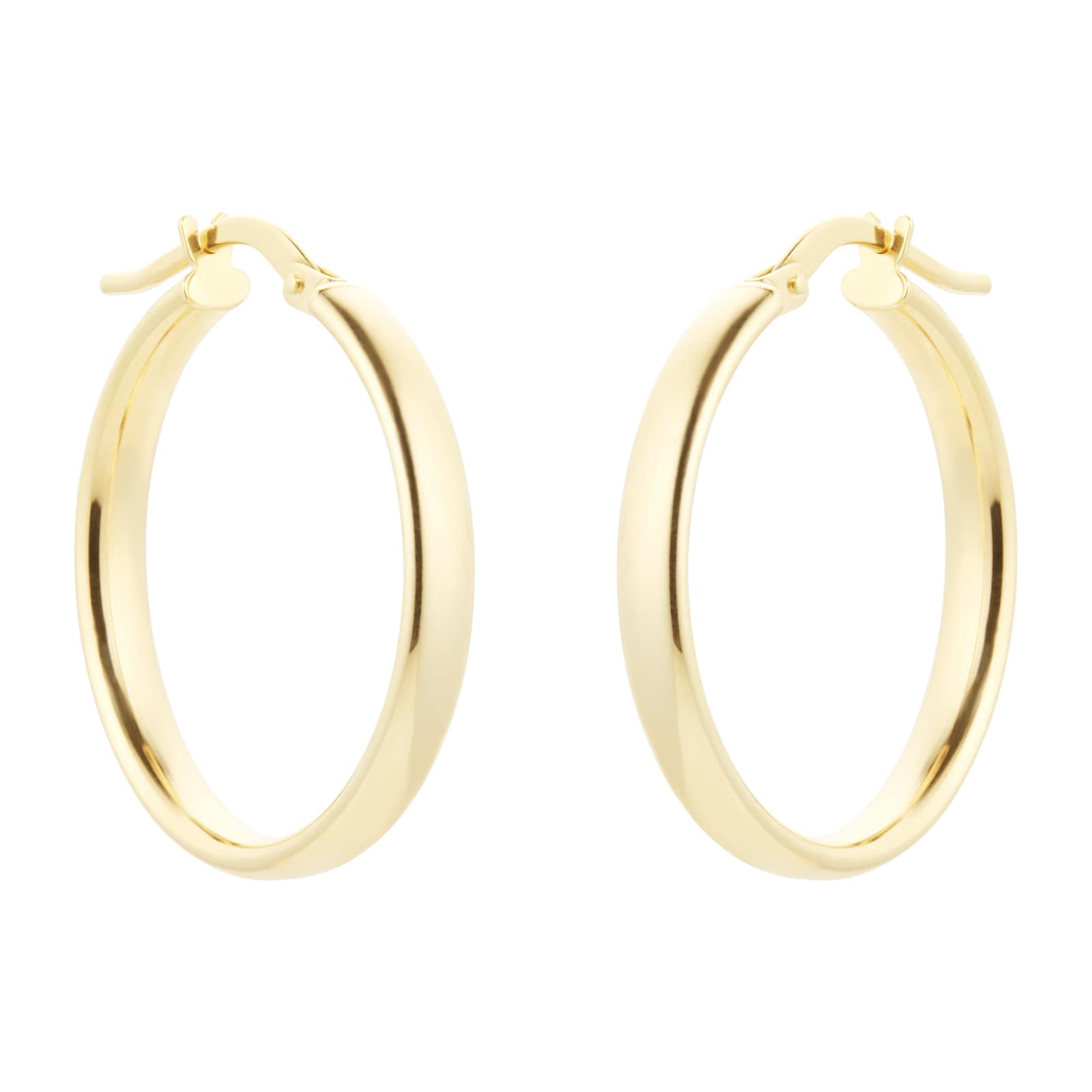 9ct Yellow Gold Medium Tube Hoop Earrings