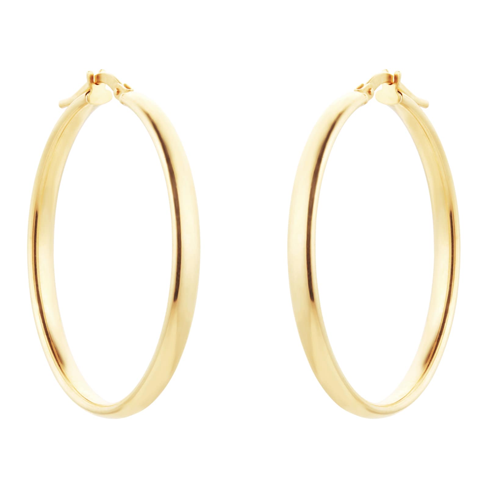 Goldsmiths 9ct Yellow Gold Large Tube Hoop Earrings