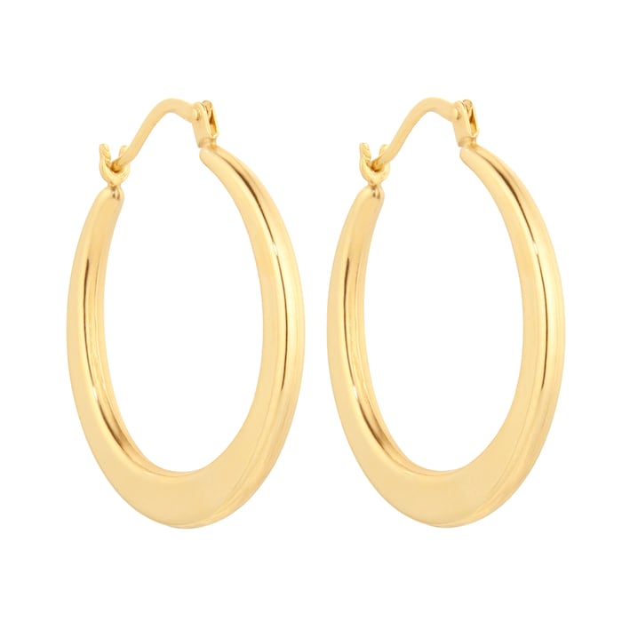 Goldsmiths 18ct Yellow Gold Graduated Creole Hoop Earrings