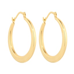 15030724 - 18ct Yellow Gold Graduated Creole Hoop Earrings