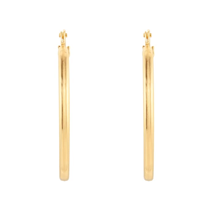 Goldsmiths 18ct Yellow Gold Graduated Creole Hoop Earrings