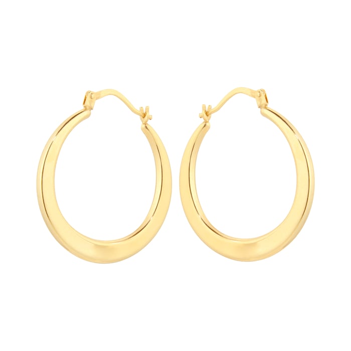 Goldsmiths 18ct Yellow Gold Graduated Creole Hoop Earrings