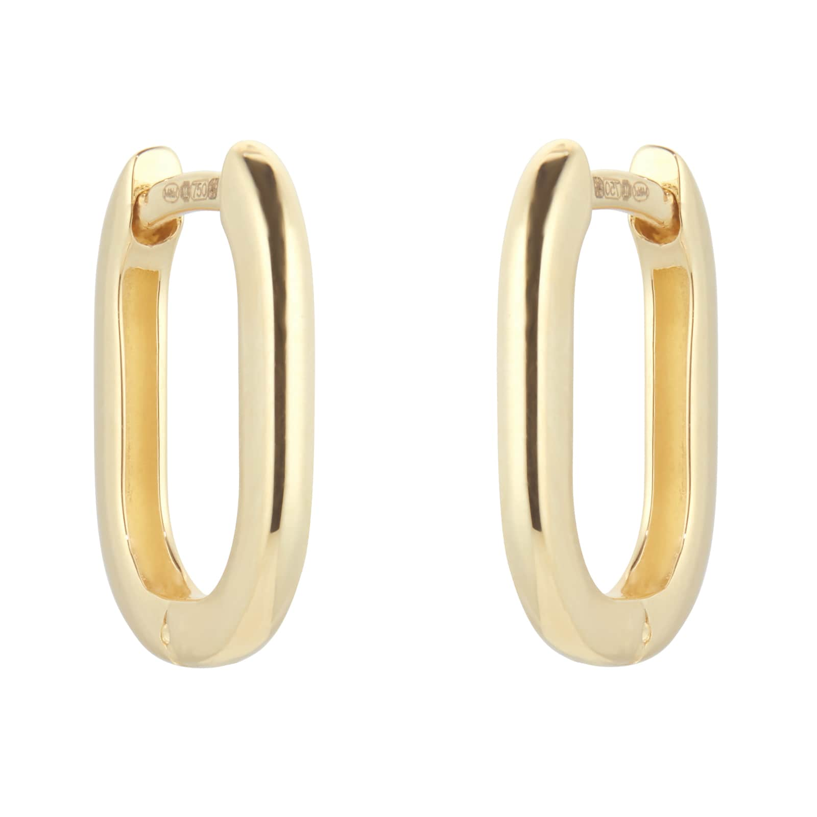 Mappin & Webb 18ct Yellow Gold Rectangular Huggie Earrings