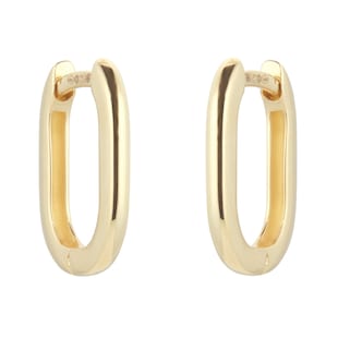 Mappin & Webb 18ct Yellow Gold Rectangular Huggie Earrings
