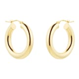 Goldsmiths 9ct Yellow Gold Chunky Tube Hoop Earrings