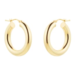 15030726 - 9ct Yellow Gold Chunky Tube Hoop Earrings