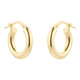 Goldsmiths 18ct Yellow Gold Chunky Creole Earrings