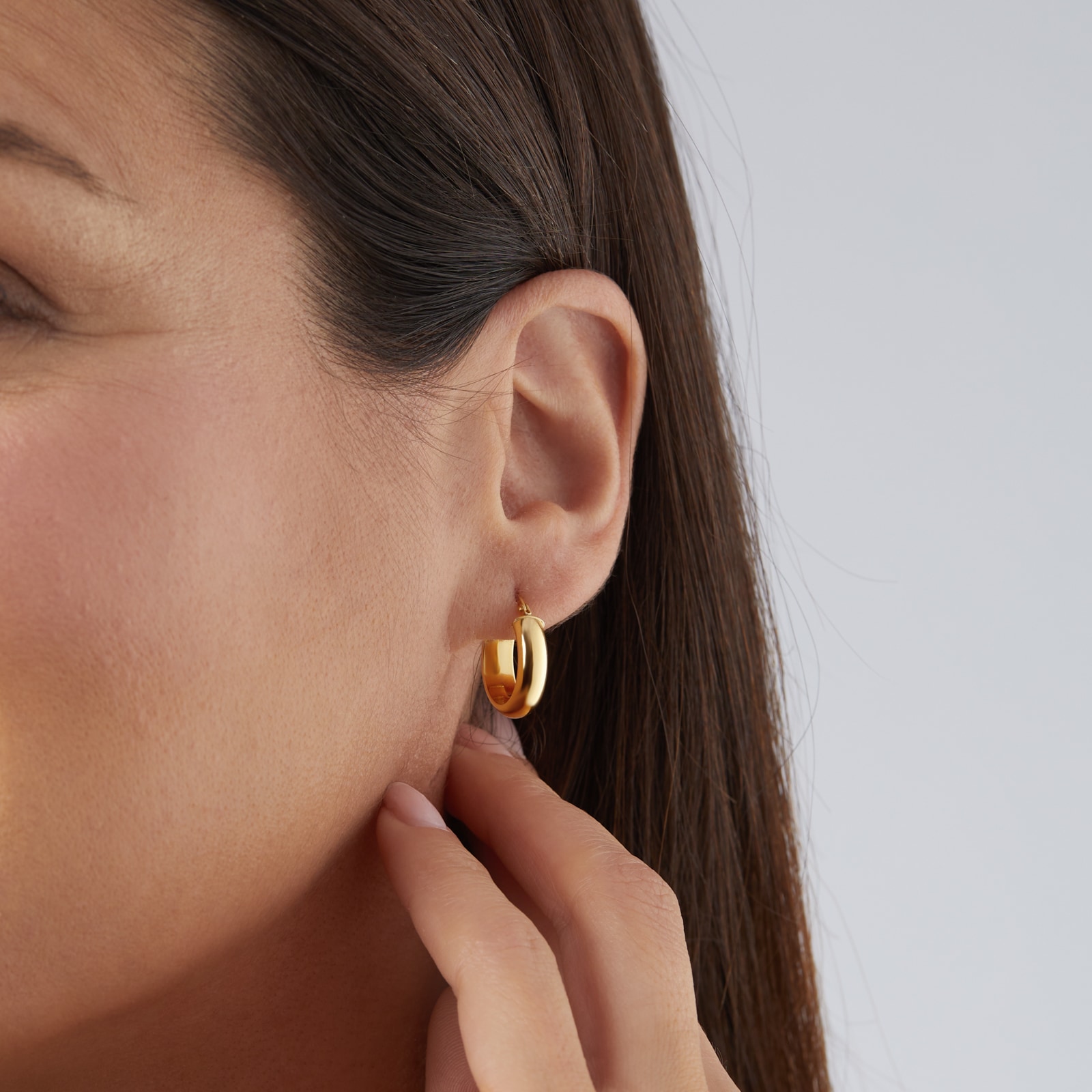Goldsmiths 9ct Yellow Gold Polished Round Creole Hoop Earrings